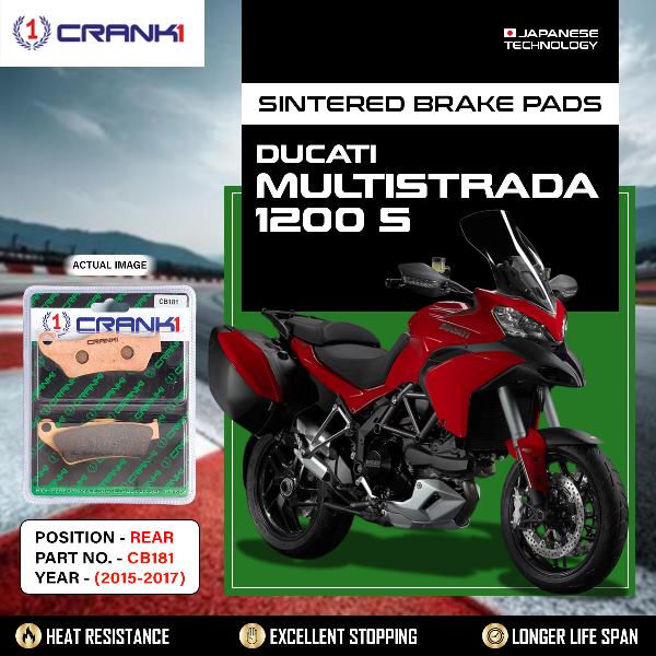CRANK1 Brake Pads Rear Ducati Multistrada 1200S 2015 to 17-CB181