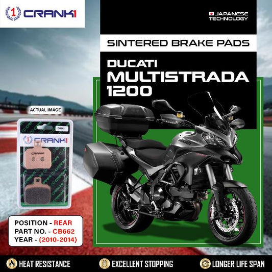 CRANK1 Brake Pads Rear Ducati Multistrada 1200 2010-2014-CB662