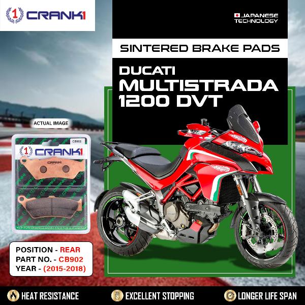 CRANK1 Brake Pads Rear Ducati Multistrada 1200 DVT 2015-2018-CB902