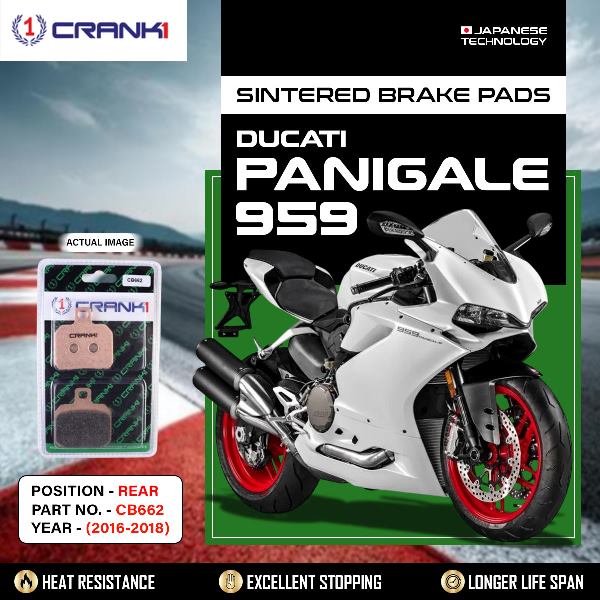 CRANK1 Brake Pads Rear Ducati Panigale 959 2016-2018-CB662