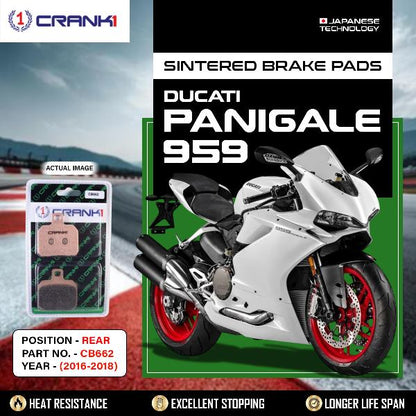 CRANK1 Brake Pads Rear Ducati Panigale 959 2016-2018-CB662