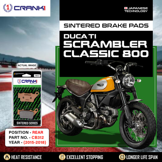CRANK1 Brake Pads Rear Ducati Scrambler Classic 800 (2015-2018) -CB312