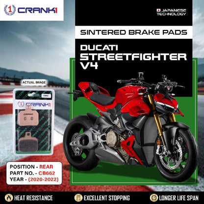 CRANK1 Brake Pads Rear Ducati Streetfighter V4 2020-2022-CB662