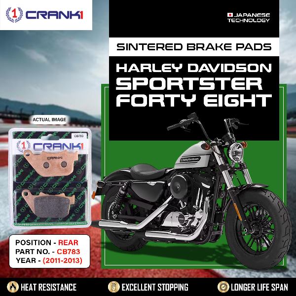 CRANK1 Brake Pads Rear Harley Davidson Forty Eight (2011-2013)- CB783