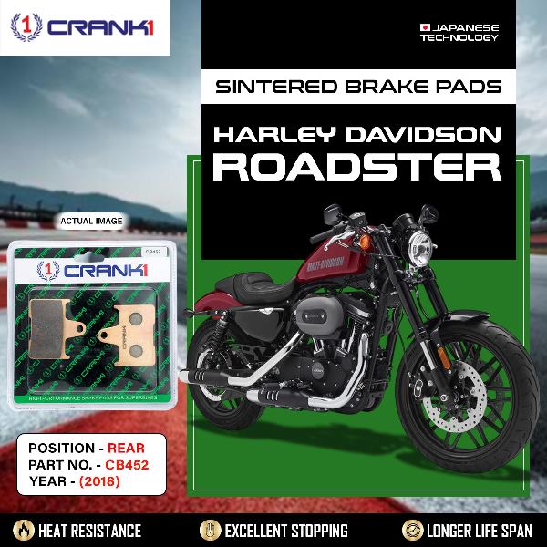 CRANK1 Brake Pads Rear Harley Davidson Roadster (2018)– CB452