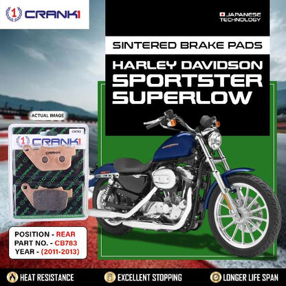CRANK1 Brake Pads Rear Harley Davidson Sportster SuperLow (2011-2013)- CB783
