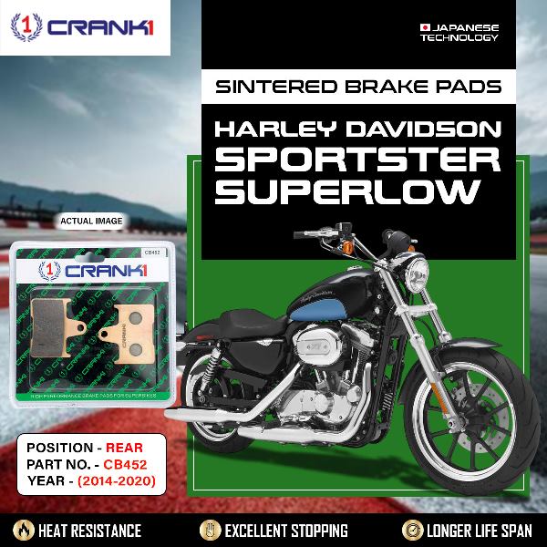CRANK1 Brake Pads Rear Harley Davidson Sportster SuperLow (2014-2020) – CB452