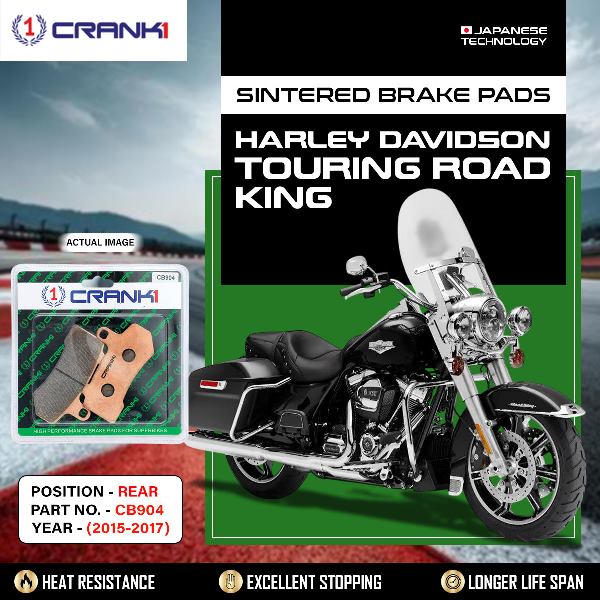 CRANK1 Brake Pads Rear Harley Davidson Touring Road King 2015-2017-CB904