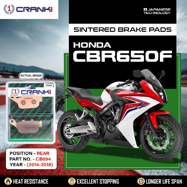 CRANK1 Brake Pads Rear Honda CBR 650F – 2014 to 2018-CB694
