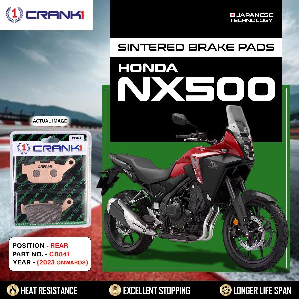 CRANK1 Brake Pads Rear Honda NX 500 (2023 Onwards) -CB041