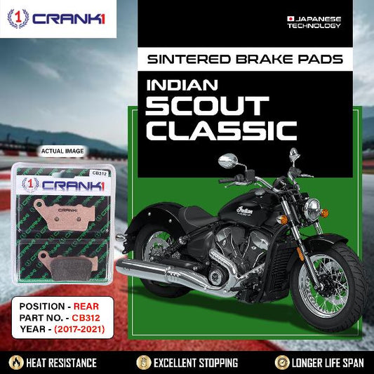 CRANK1 Brake Pads Rear Indian Scout Classic (2017-2021)-CB312