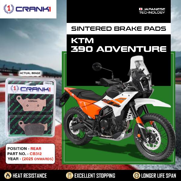 CRANK1 Brake Pads Rear KTM 390 Adventure (2025 Onwards)-CB312