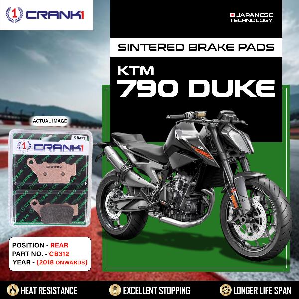 CRANK1 Brake Pads Rear KTM Duke 790 2018 Onwards-CB312