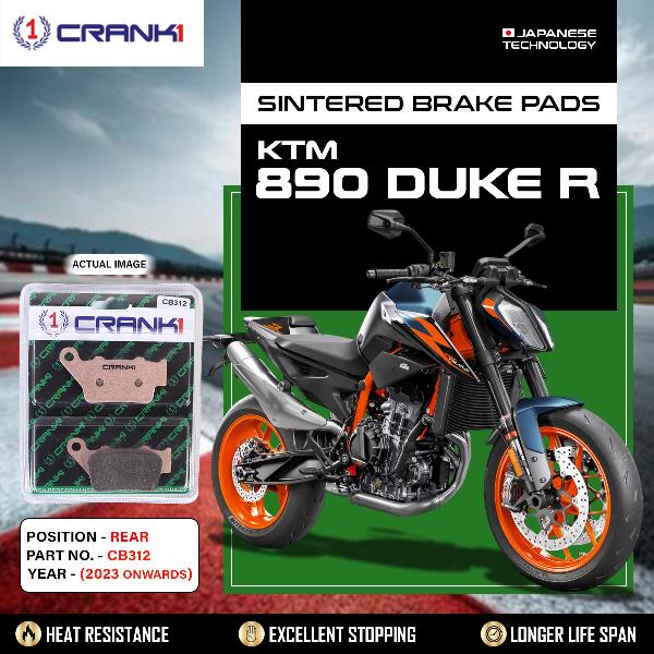 CRANK1 Brake Pads Rear KTM Duke 890 Duke R (2023 Onwards)-CB312