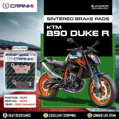 CRANK1 Brake Pads Rear KTM Duke 890 Duke R (2023 Onwards)-CB312