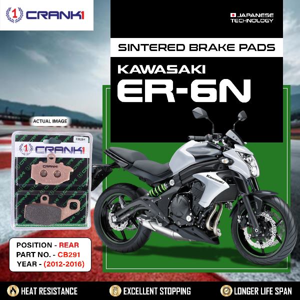 CRANK1 Brake Pads Rear Kawasaki ER-6n (2012-2016) -CB291