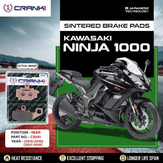 CRANK1 Brake Pads Rear Kawasaki Ninja 1000-(2015-2016) (2017-2019)-CB291