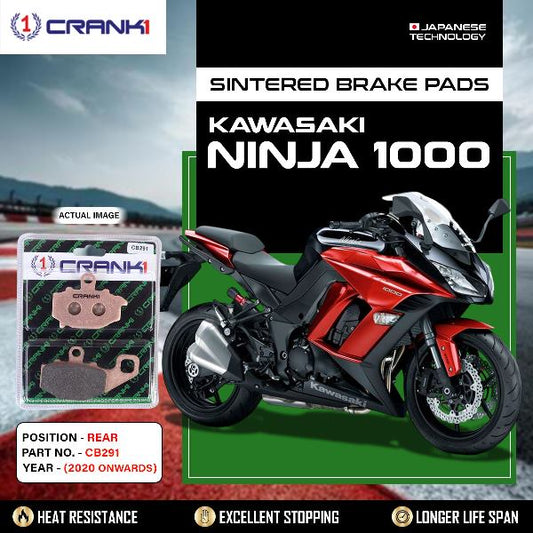 CRANK1 Brake Pads Rear Kawasaki Ninja 1000-(2020 Onwards) -CB291