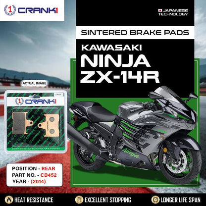 CRANK1 Brake Pads Rear Kawasaki Ninja ZX-14R (2014)  – CB452