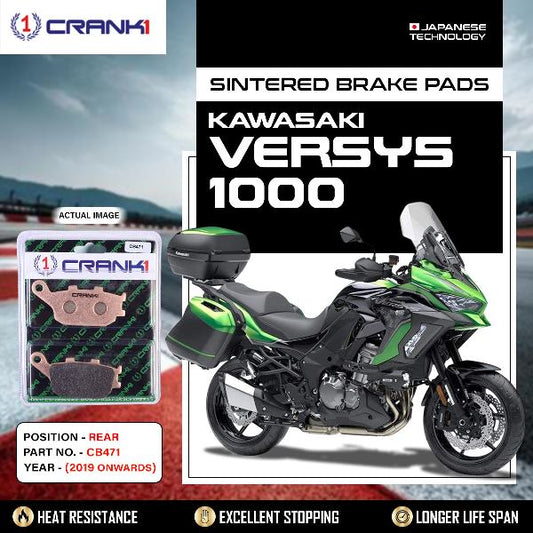 CRANK1 Brake Pads Rear Kawasaki Versys 1000 (2019 Onwards) -CB471