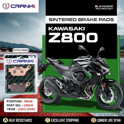 CRANK1 Brake Pads Rear Kawasaki Z800-2013 to 16-CB041