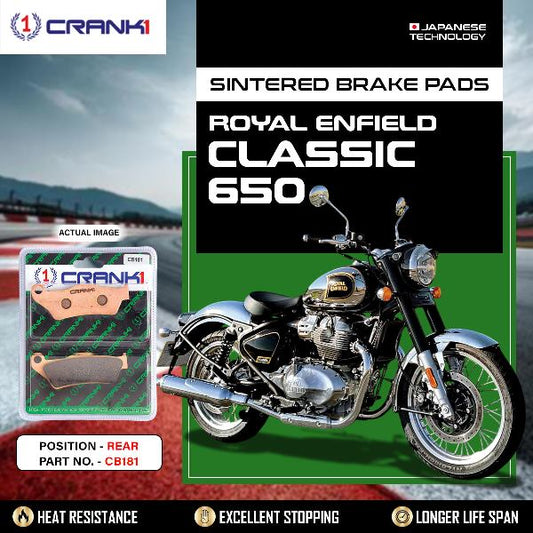 CRANK1 Brake Pads Rear Royal Enfield Classic 650-CB181