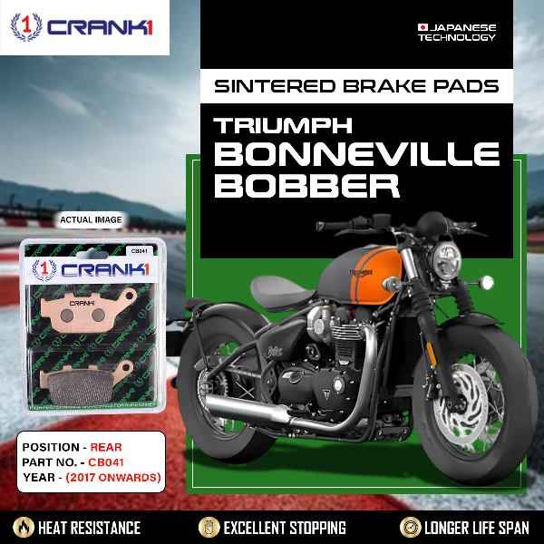 CRANK1 Brake Pads Rear Triumph Bonneville Bobber (2017 Onwards) -CB041