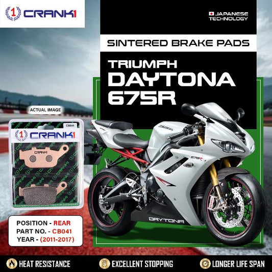 CRANK1 Brake Pads Rear Triumph Daytona 675R (2011-2017)-CB041