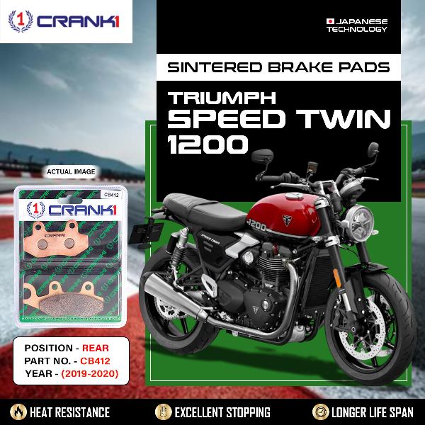 CRANK1 Brake Pads Rear Triumph Speed Twin 1200 (2019-2020)-CB412