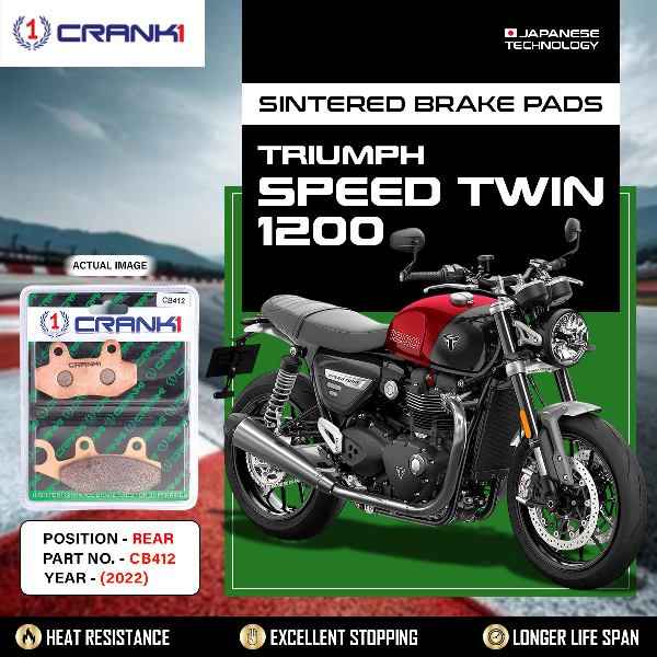 CRANK1 Brake Pads Rear Triumph Speed Twin 1200 (2022)-CB412