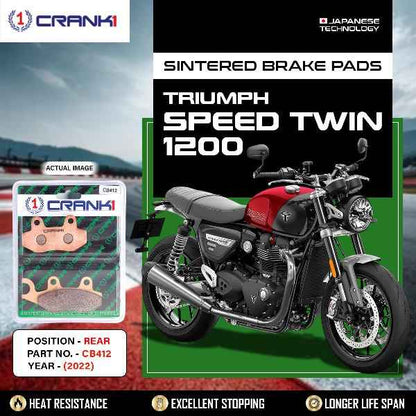 CRANK1 Brake Pads Rear Triumph Speed Twin 1200 (2022)-CB412
