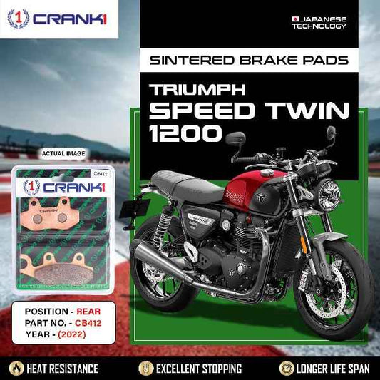 CRANK1 Brake Pads Rear Triumph Speed Twin 1200 (2022)-CB412