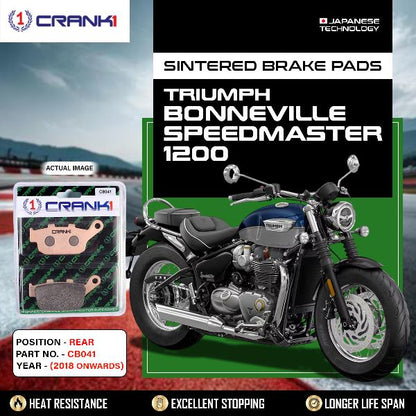 CRANK1 Brake Pads Rear Triumph Speedmaster 1200 2018 Onwards-CB041