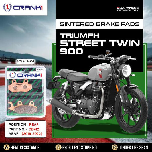 CRANK1 Brake Pads Rear Triumph Street Twin 900  2019 -2022-CB412