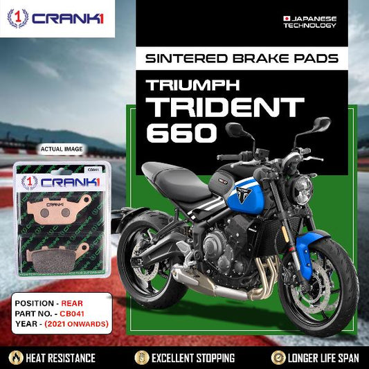 CRANK1 Brake Pads Rear Triumph Trident 660 2021 Onwards-CB041