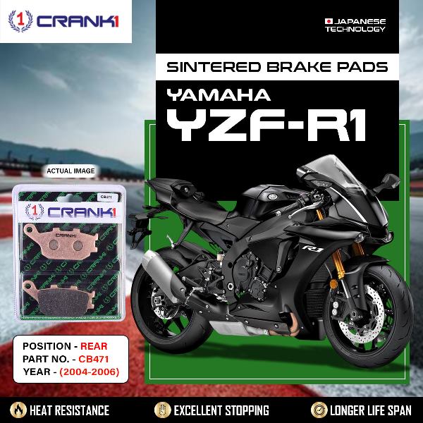 CRANK1 Brake Pads Rear Yamaha YZF R1 – (2004-2006)-CB471