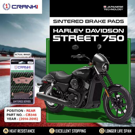 CRANK1 Brake pads Rear Harley Davidson Street 750 (2014 – 2015)-CB346