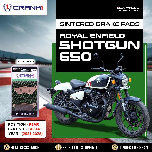 CRANK1 Brake pads Rear Royal Enfield Shotgun 650 (2024-2025)-CB346