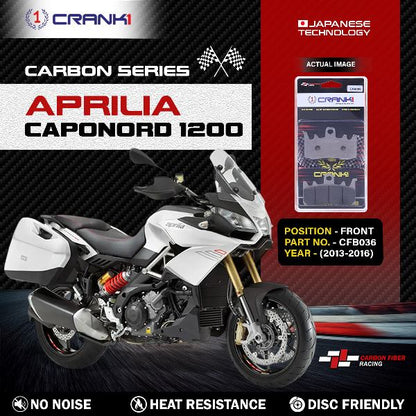 CRANK1 Carbon Brake Pads For Aprilia Caponord 1200 (  2013-2016 )- Front - CFB036 - 2 Sets