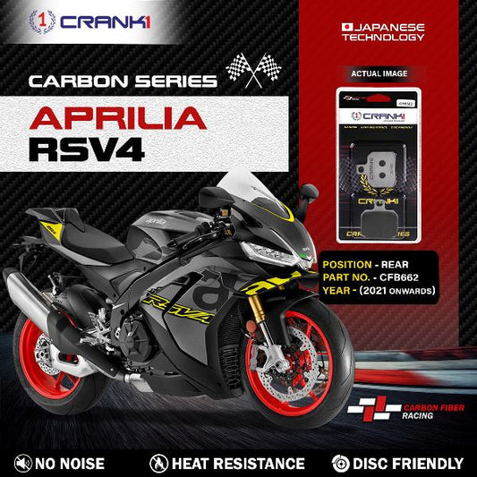 CRANK1 Carbon Brake Pads For Aprilia RSV4 2021 Onwards - Rear - CFB662