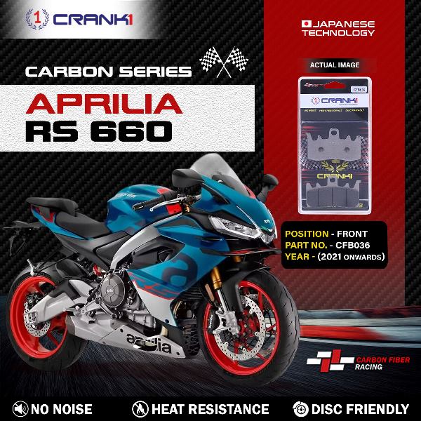CRANK1 Carbon Brake Pads For Aprilia RS 660 2021 Onwards- Front - CFB036 - 2 Sets