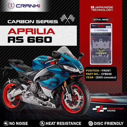 CRANK1 Carbon Brake Pads For Aprilia RS 660 2021 Onwards- Front - CFB036 - 2 Sets