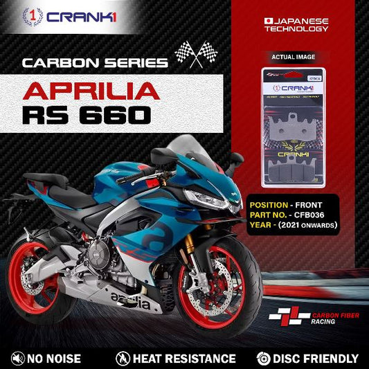 CRANK1 Carbon Brake Pads For Aprilia RS 660 2021 Onwards- Front - CFB036 - 2 Sets