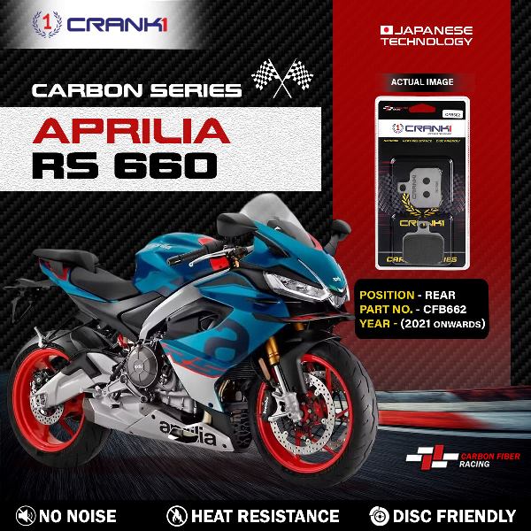 CRANK1 Carbon Brake Pads For Aprilia RS 660 2021 Onwards- Rear - CFB662