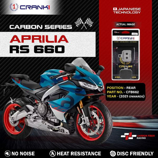 CRANK1 Carbon Brake Pads For Aprilia RS 660 2021 Onwards- Rear - CFB662
