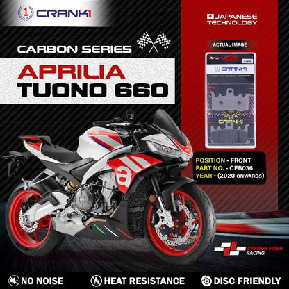CRANK1 Carbon Brake Pads For Aprilia Tuono 660 ( 2020 Onwards )- Front - CFB036 - 2 Sets