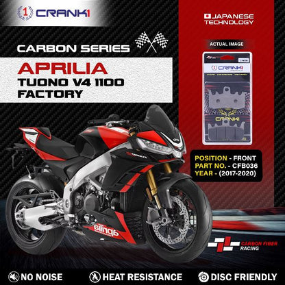 CRANK1 Carbon Brake Pads For Aprilia Tuono V4 1100 Factory (  2017-2020 )- Front - CFB036 - 2 Sets