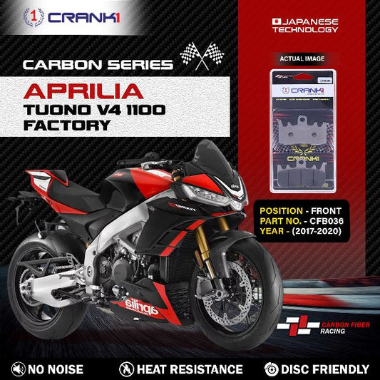 CRANK1 Carbon Brake Pads For Aprilia Tuono V4 1100 Factory (  2017-2020 )- Front - CFB036 - 2 Sets