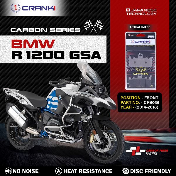 CRANK1 Carbon Brake Pads For BMW R1200 GSA (  2014-2018 )- Front - CFB036 - 2 Sets