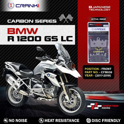 CRANK1 Carbon Brake Pads For BMW R1200 GS LC ( 2017-2019 )- Front - CFB036 - 2 Sets